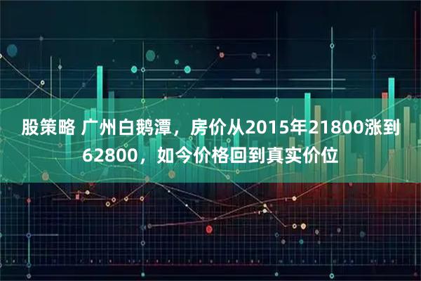 股策略 广州白鹅潭,房价从2015年21800涨到62800,如今价格回到真实价位